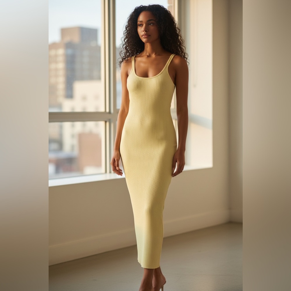 Chic Sleeveless Yellow Maxi Dress